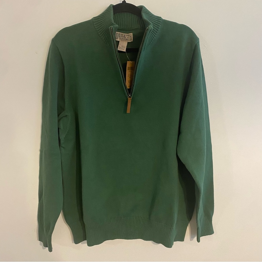 Duluth Trading Co Men's Forest Green Zip-Up Sweater